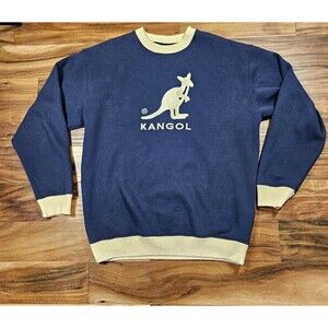 Vintage Kangol Embroidered Spellout Sweatshirt Men’s Size Large Blue Beige